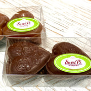 Milk or Dark Chocolate Heart in a clear box