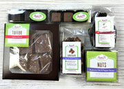 Gift Box filled with Caramels, Toffee, Chocolate Clusters and Candied Pecans