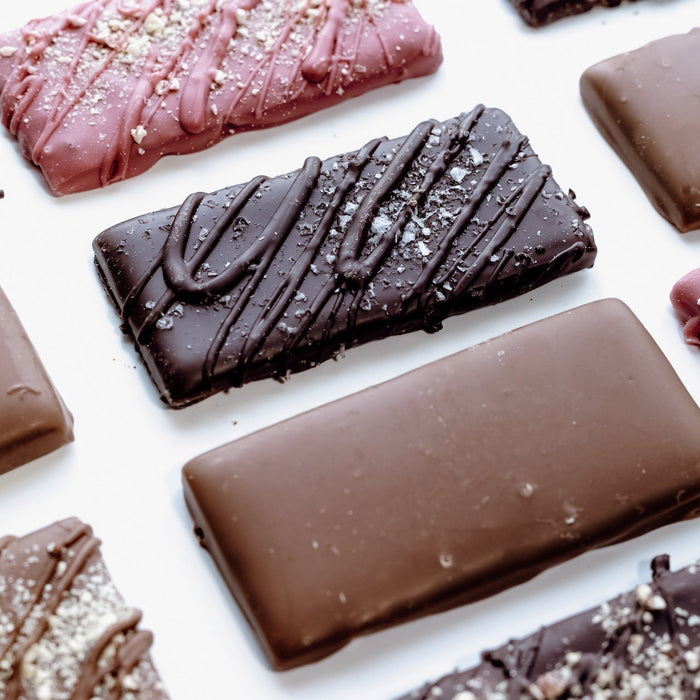 Milk, Dark and Ruby Toffee Bars