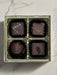 Truffle box contains Sea Salt Caramel, French Silk, Dark Raspberry and Mint Meltaway in Dark Chocolate