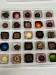 Truffles and Chocolate Assortment for 2025 Advent Calendar. Includes truffles, sea salt caramels, Bonbons and Mint Meltaways. 
